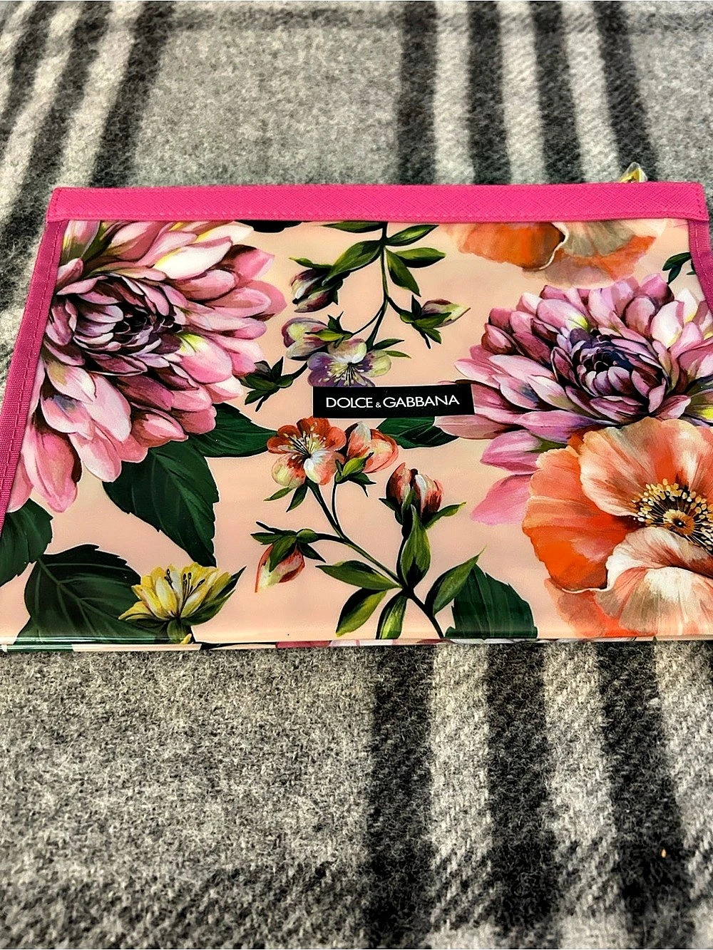 Dolce & Gabbana Floral Cosmetic Bag Pink & Green